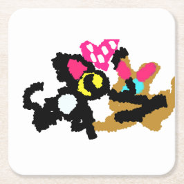 Kittens-Valentijn Kartonnen Onderzetters