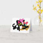 Kittens Valentijnsdag  Kaart (Gele Bloem)