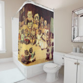 Kittens van een Cat's School, Louis Wain Douchegordijn (In situ)