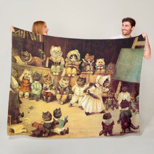 Kittens van een Cat's School, Louis Wain Fleece Deken