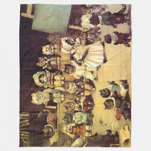 Kittens van een Cat's School, Louis Wain Fleece Deken (Voorkant)
