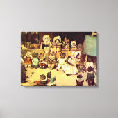 Kittens van een Kat school, Louis Wain Canvas Afdruk (Voorkant)