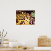 Kittens van een Kat school, Louis Wain Poster (Keuken)