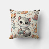 Kittens van garen kussen (Achterkant)