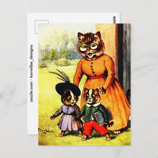 Kittens van school Louis Wain Briefkaart (Voorkant / Achterkant)