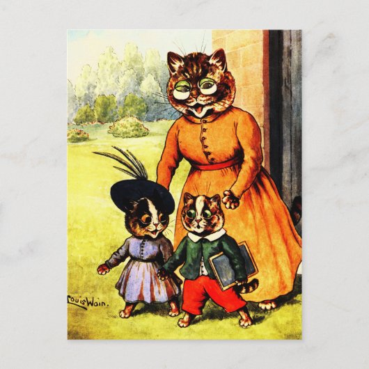 Kittens van school Louis Wain Briefkaart (Voorkant)