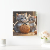 Kittens Vierkante Klok (Huis)