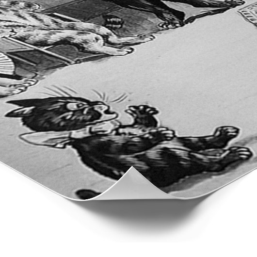 Kittens Violinist, Louis Wain Poster (Hoek)