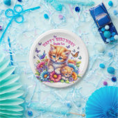 Kittens, Vlinders en Bloemen Papieren Bordje (Feest)