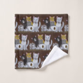 Kittens voor games bad handdoek (Wasdoekje)