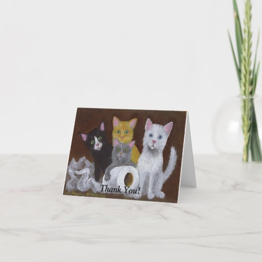 Kittens voor games bedankkaart (Voorkant)