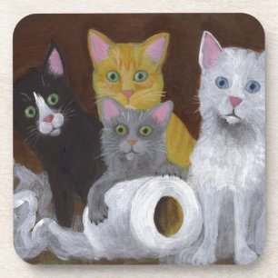 Kittens voor games bier onderzetter