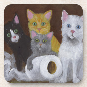 Kittens voor games bier onderzetter