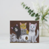 Kittens voor games briefkaart (Staand voorkant)