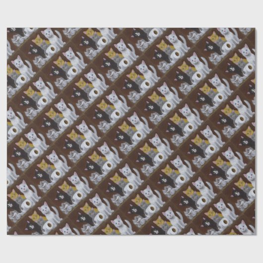 Kittens voor games cadeaupapier (Vlak)