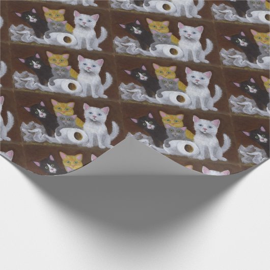 Kittens voor games cadeaupapier (Hoek)