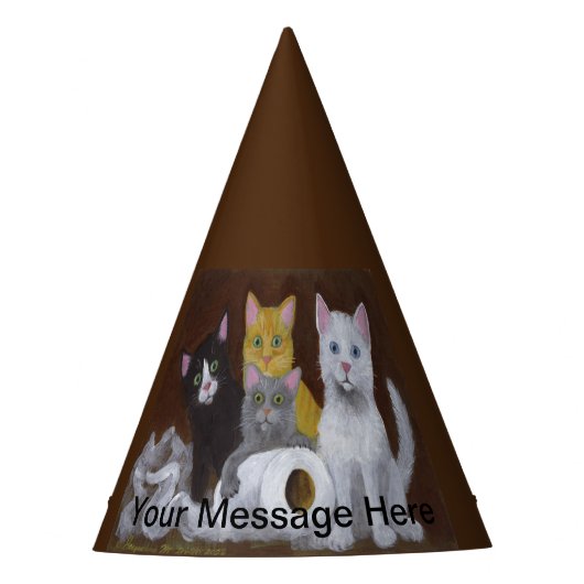 Kittens voor games feesthoedjes (Voorkant)