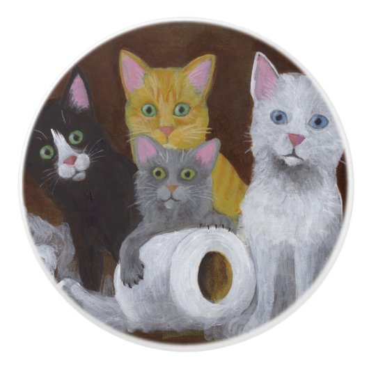 Kittens voor games keramische knop (Voorkant)