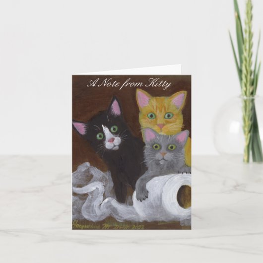 Kittens voor games notitiekaartje (Voorkant)