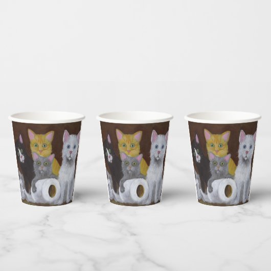 Kittens voor games papieren bekers (Multi)