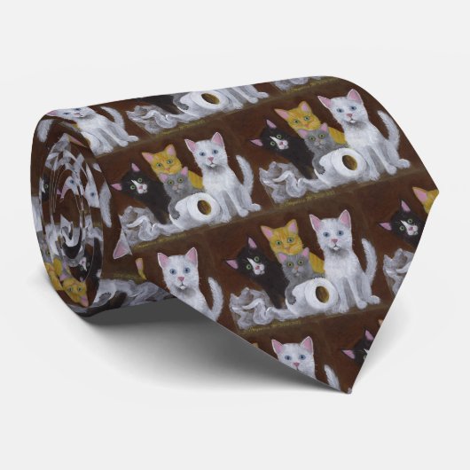 Kittens voor games stropdas (Opgerold)