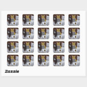 Kittens voor games vierkante sticker (Vel)