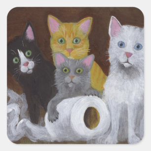 Kittens voor games vierkante sticker