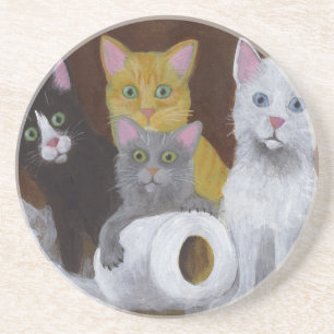 Kittens voor games zandsteen onderzetter