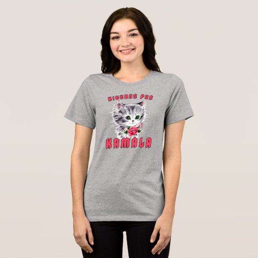 Kittens voor Kamala Tri-Blend Shirt (Voorkant volledig)
