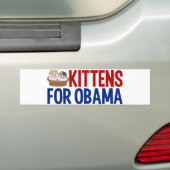 Kittens voor Obama Bumpersticker (Op auto)