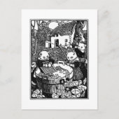 Kittens Washing Mittens Nursery Rhyme Briefkaart (Voorkant)