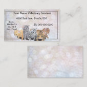 Kittens Waterverf Pen en Inkt Schets Veterinair Visitekaartje (Voorkant / Achterkant)