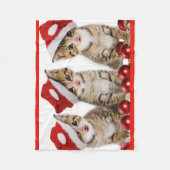 Kittens Wearing Santa Hat Fleece Blanket (Voorkant)
