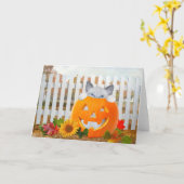 Kitten's Wenskaart voor pompoenen Kaart (Gele Bloem)