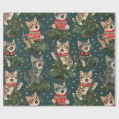 Kittens zingen O'Christmas Tress in truien Cadeaupapier (Vlak)