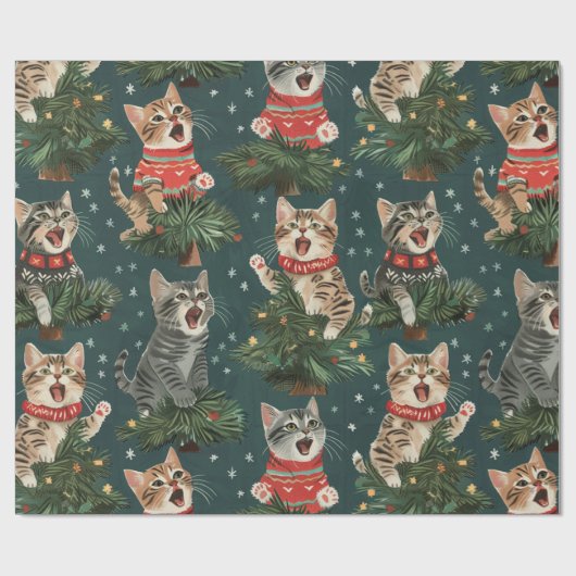 Kittens zingen O'Christmas Tress in truien Cadeaupapier (Vlak)
