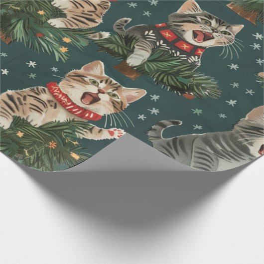 Kittens zingen O'Christmas Tress in truien Cadeaupapier (Hoek)