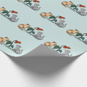 Kittens Zomerpret Bloem Game Cadeaupapier (Hoek)
