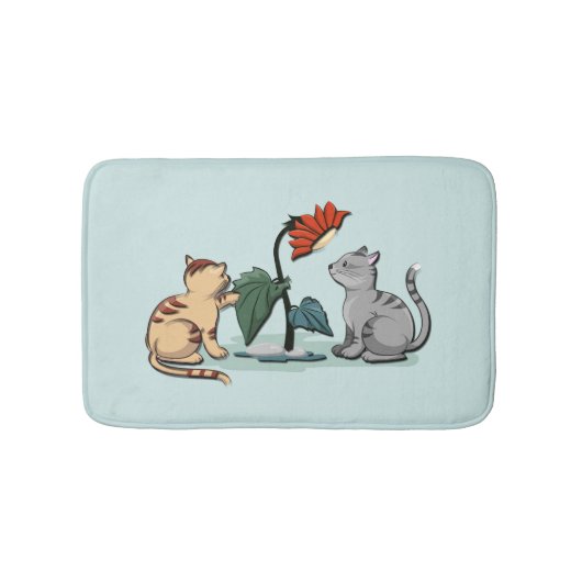 Kittens Zomerpret Bloemenspel Badmat (Voorkant)