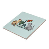 Kittens Zomerpret Zeegroene kleur Tegeltje (Zijkant)