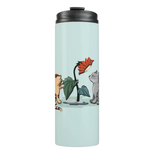 Kittens Zomerpret Zeegroene kleur Thermosbeker (Voorkant)