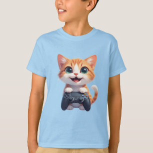 Kittenspelletje met gamecontroller Lachende Gamer T-shirt