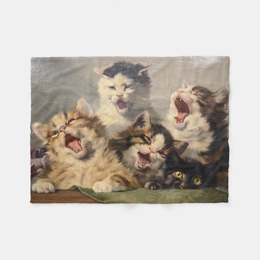 Kittensymfonie door Julius Adam II Fleece Deken (Voorkant (Horizontaal))