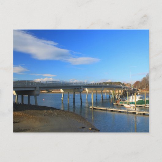 Kittery Maine Boat en Bridge Briefkaart (Voorkant)