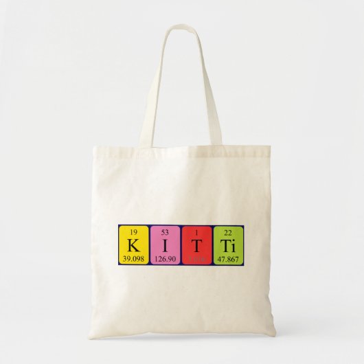 Kitti periodieke table name canvas tas (Voorkant)