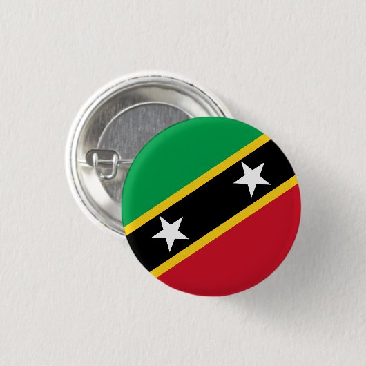 Kittiaan / Nevisiaanse vlag, Saint Kitts en Nevis Ronde Button 3,2 Cm (Voorkant /achterkant)