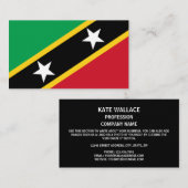 Kittiaan / Nevisiaanse vlag, Saint Kitts en Nevis Visitekaartje (Voorkant / Achterkant)