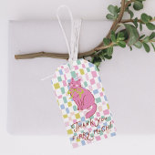 Kittie Cate Geschenklabel, Handgetekende Roze Kat Cadeaulabel