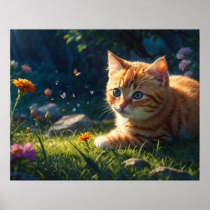 *~*  Kittie Kat 5:4 Katachtig Kitten Reikt naar Bl Poster