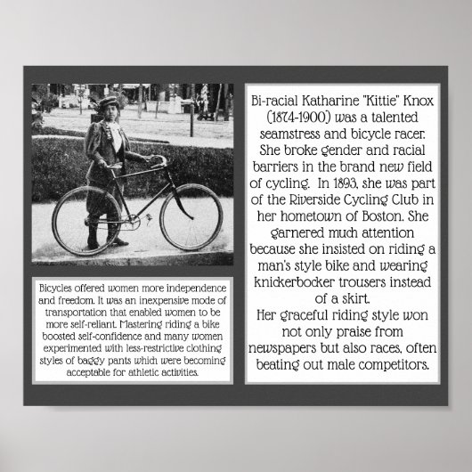 Kittie Knox Bi-raciale fietser fieminist Poster (Voorkant)